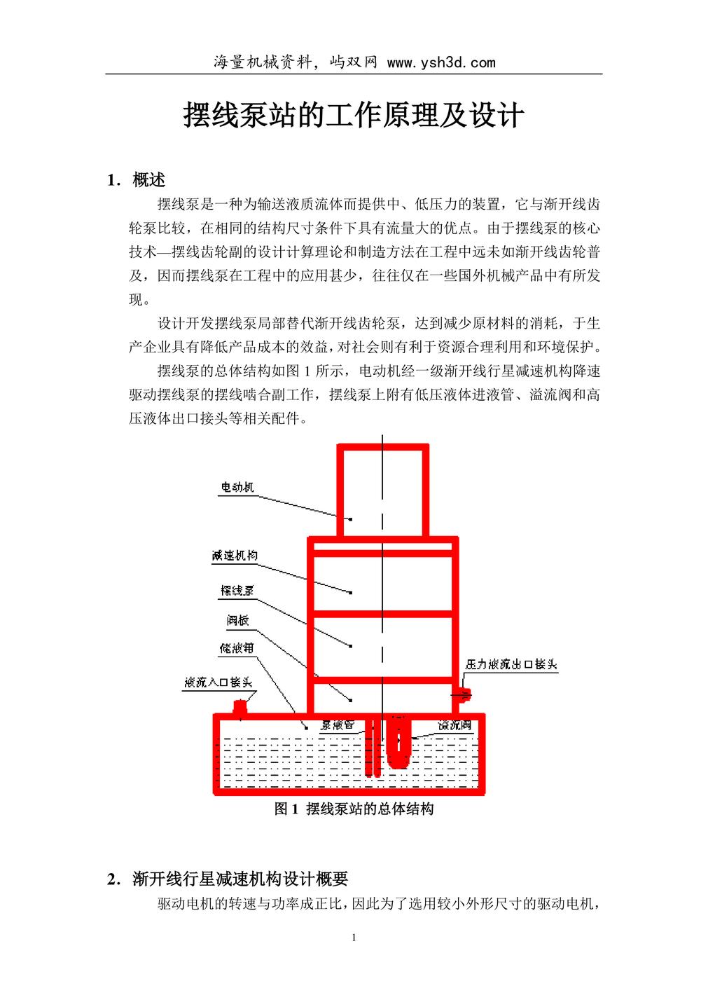 摆线泵工作原理及其设计计算