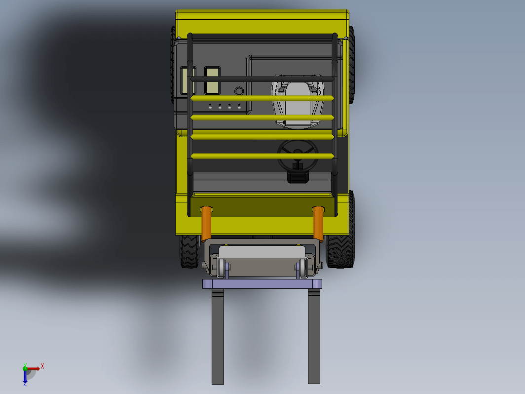 forklift液压升降叉车简易模型