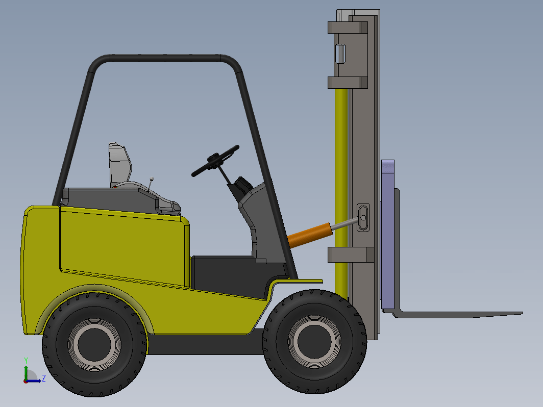 forklift液压升降叉车简易模型