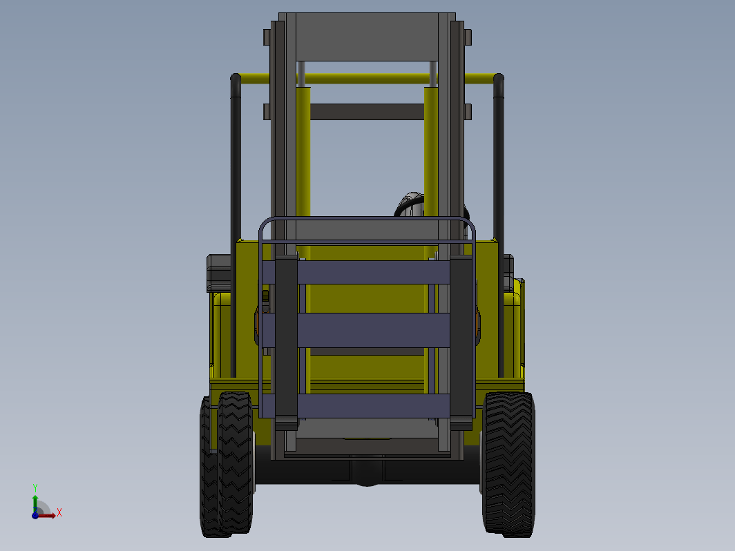 forklift液压升降叉车简易模型