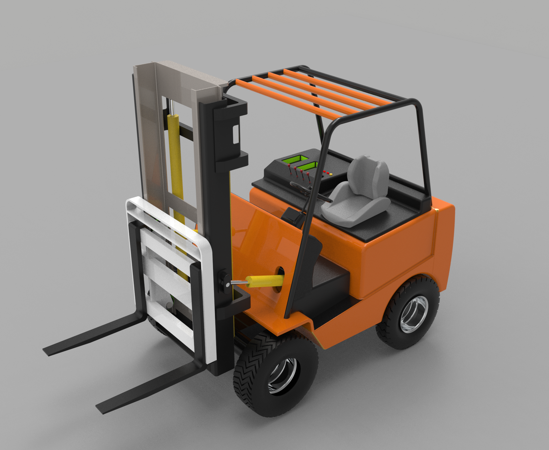 forklift液压升降叉车简易模型