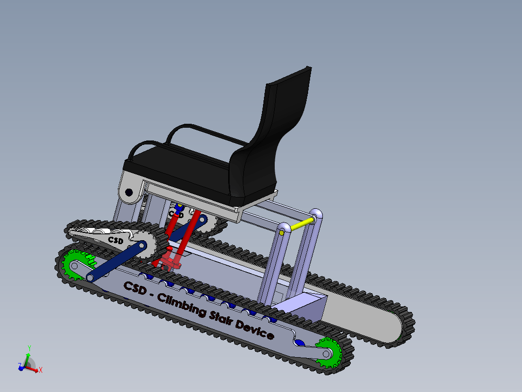 爬楼履带梯椅设计 climbing stair chair