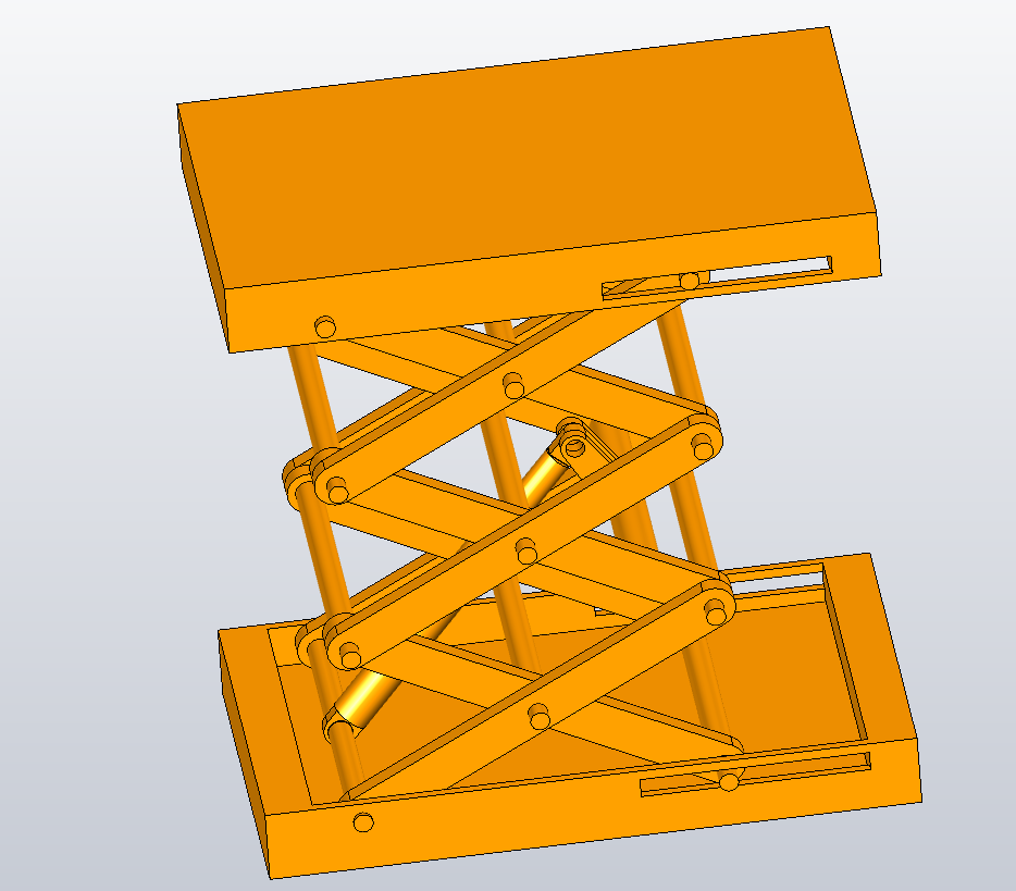 剪叉式升降台的设计三维UG10.0带参+CAD+说明