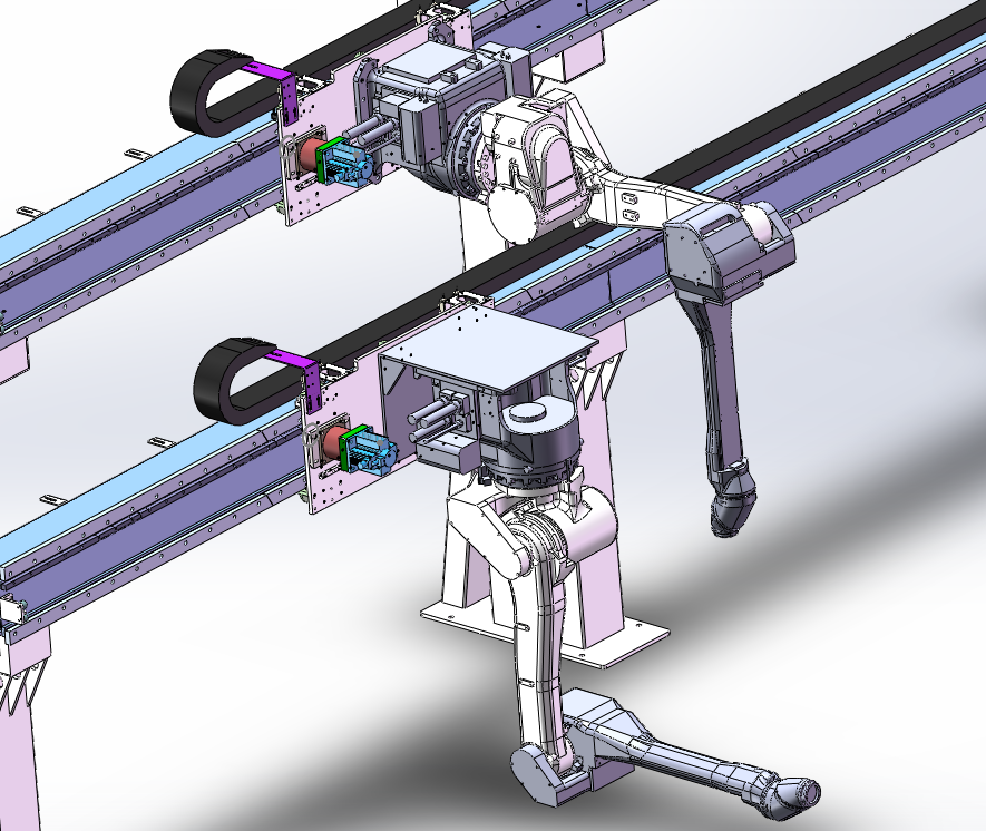 负载500kg单臂双层桁架3D