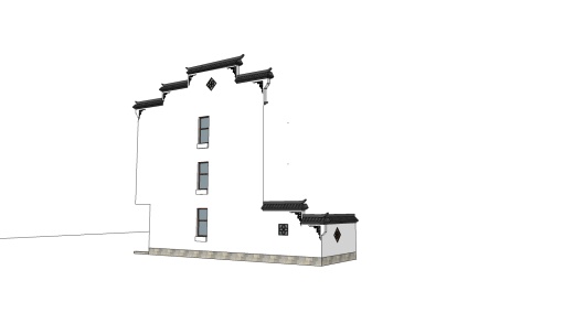 传统仿古中式徽派建筑民俗民居住宅马头墙SU模型CAD图纸大样详图缩略图