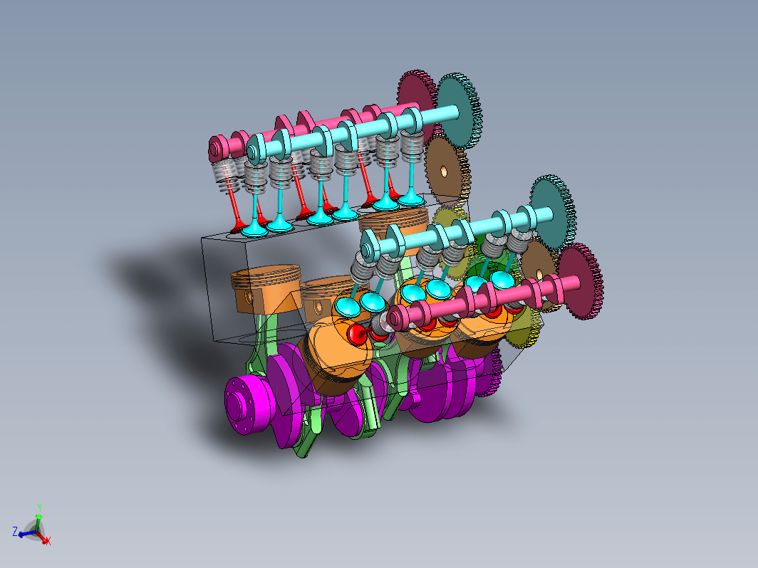 V6发动机内部结构