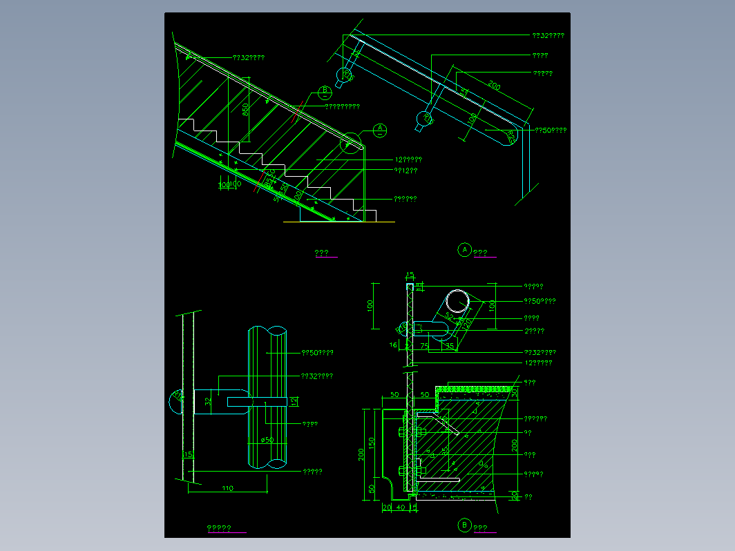 CAD室内设计施工-楼梯 FH10D004