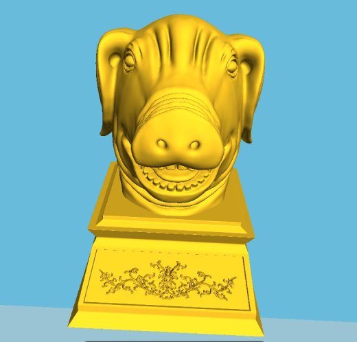 圆明园生肖兽首之猪头3D打印图缩略图