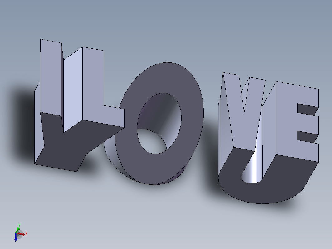  love you (我爱你)3D图+打印文件
