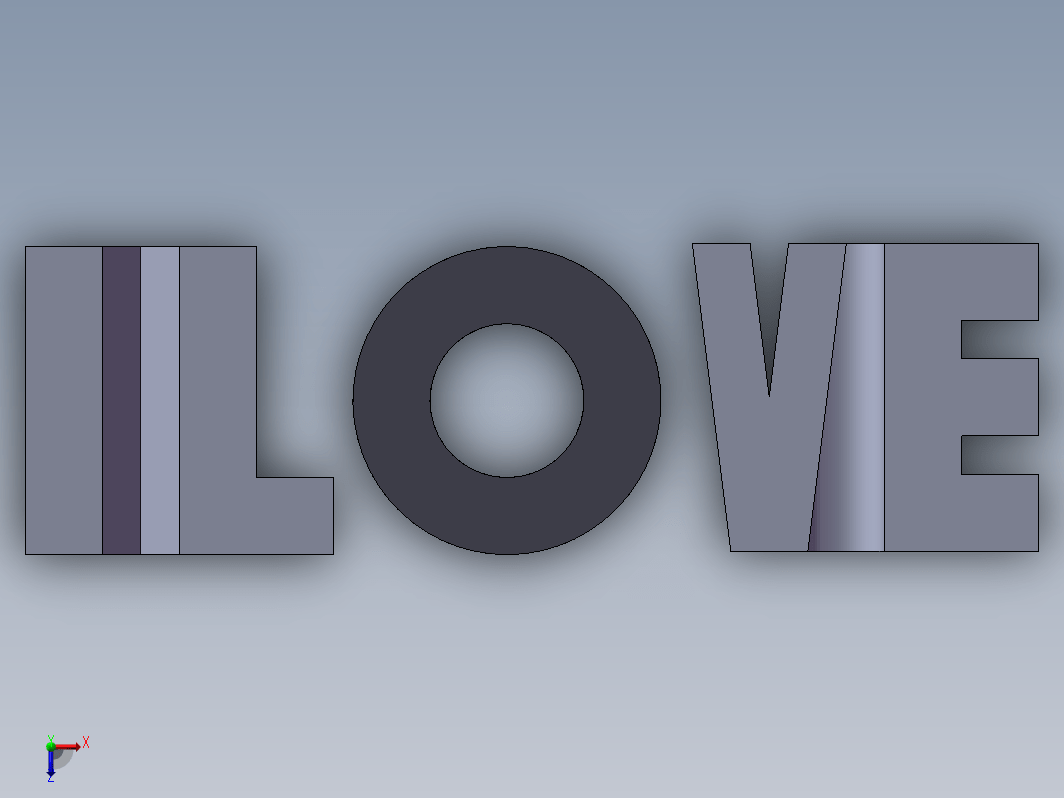  love you (我爱你)3D图+打印文件