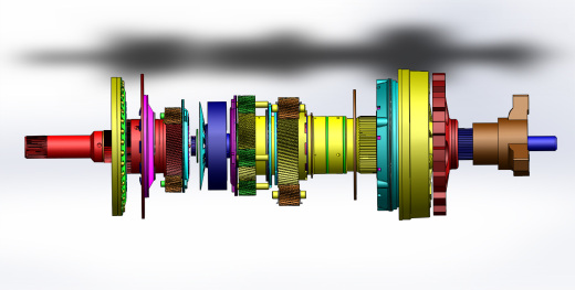 自动变速器通过SolidWorks的奔驰缩略图