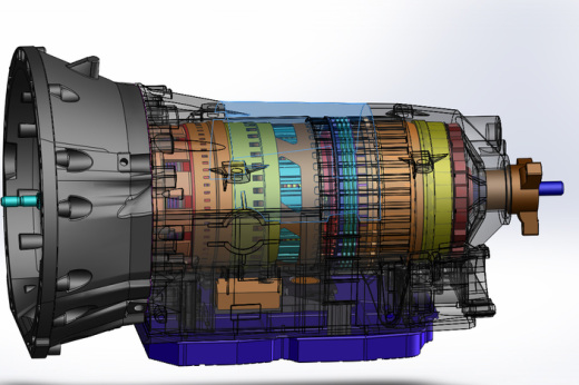 自动变速器通过SolidWorks的奔驰缩略图