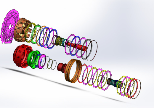 自动变速器通过SolidWorks的奔驰缩略图