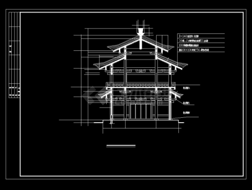 某地某古建钟鼓楼设计cad装修图纸_塔、桥建筑施工图缩略图