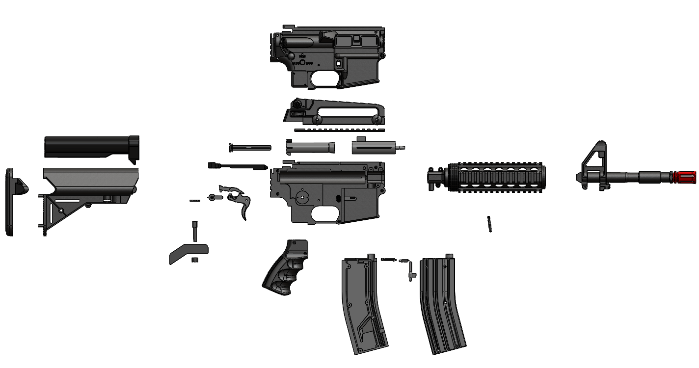 M4 气枪步玩具枪全 3D