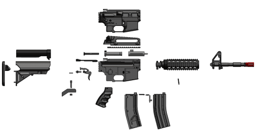 M4 气枪步玩具枪全 3D缩略图