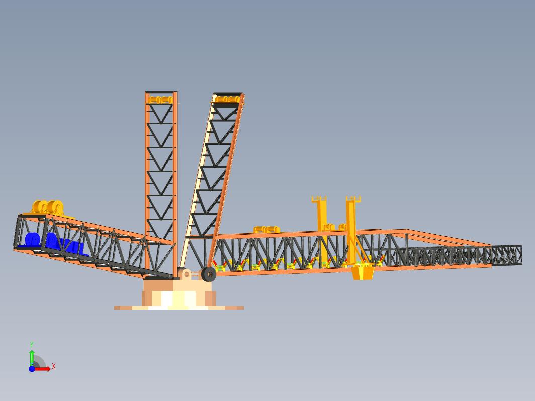大型履带起重机起重臂建模三维Step无参