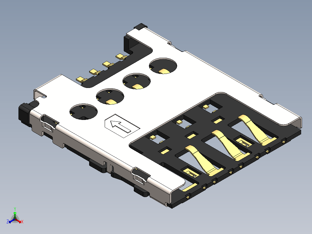 Micro SIM卡插座，推挽式6P，SMD