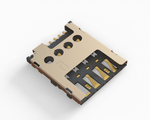 Micro SIM卡插座，推挽式6P，SMD