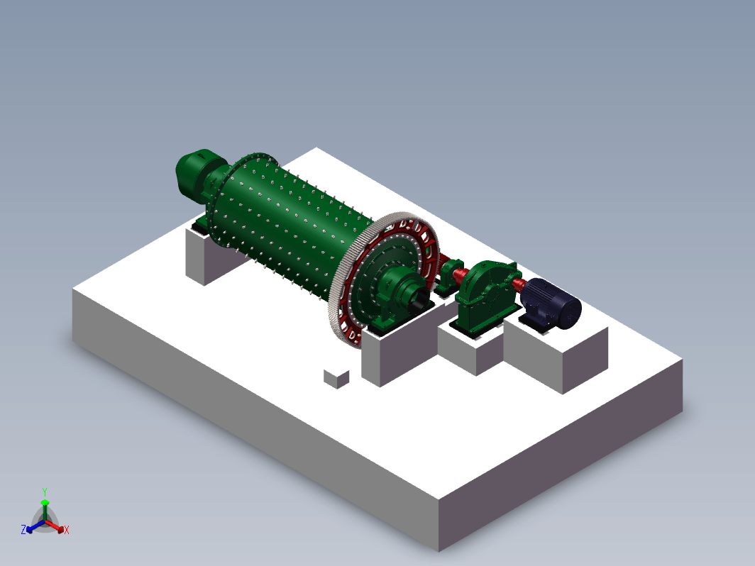 MQY-2145溢流型球磨机三维SW2016带参