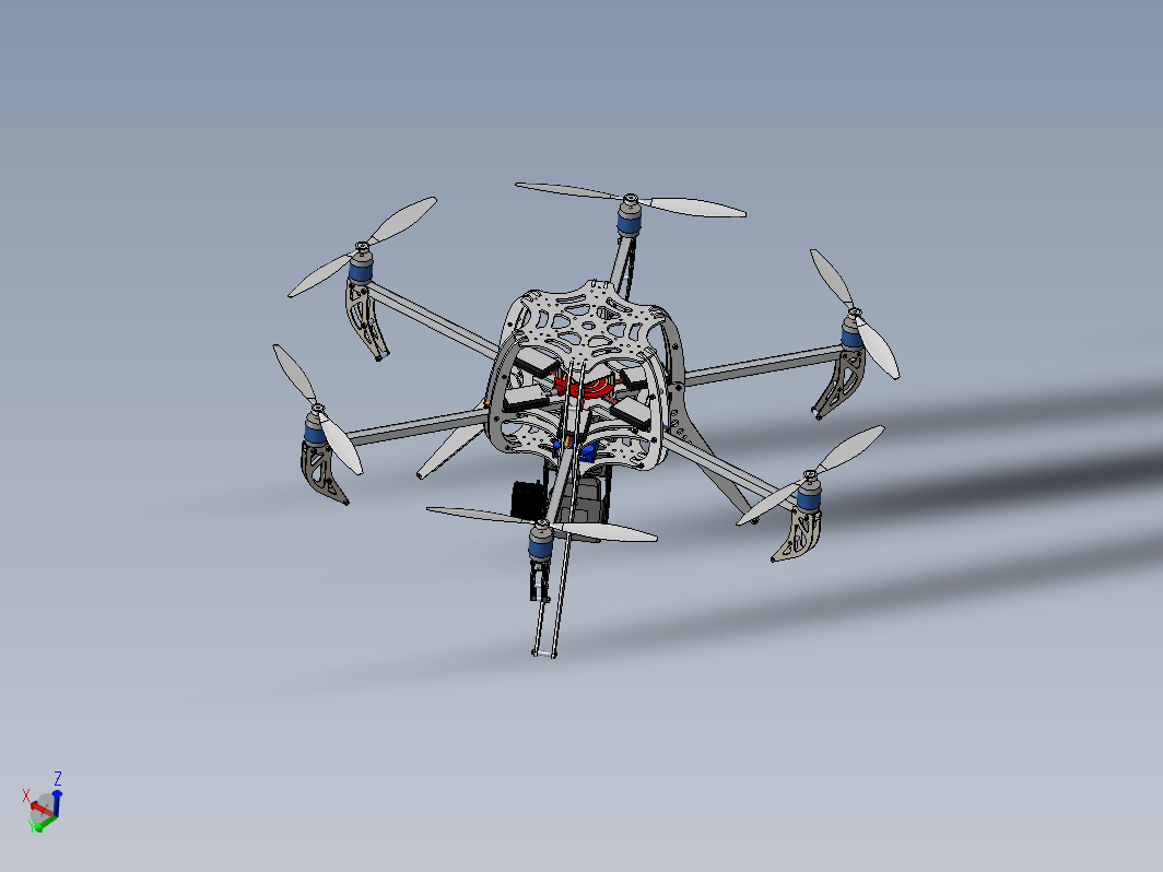 六翼航拍器六轴无人机框架