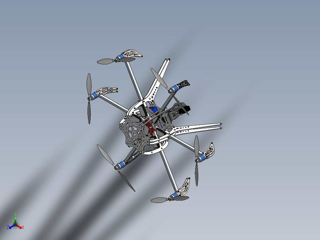 六翼航拍器六轴无人机框架