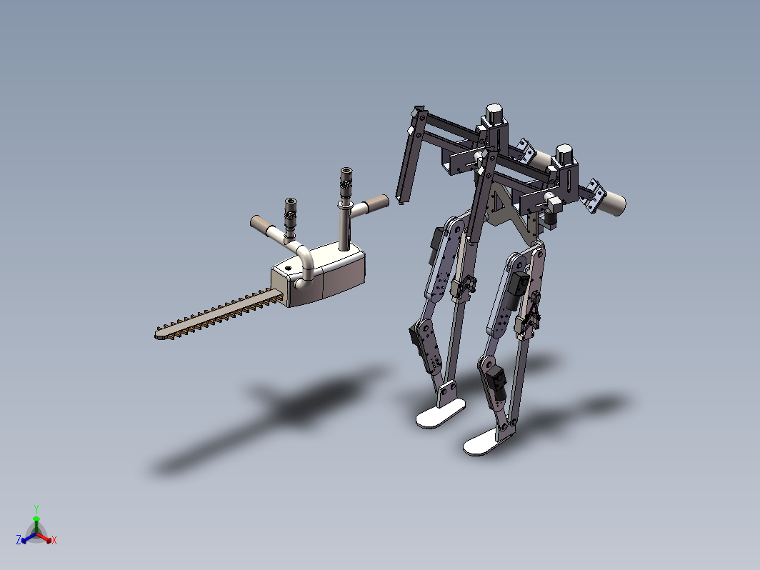 除草绿篱机器人（下肢助力）3D+工程图+加工图纸