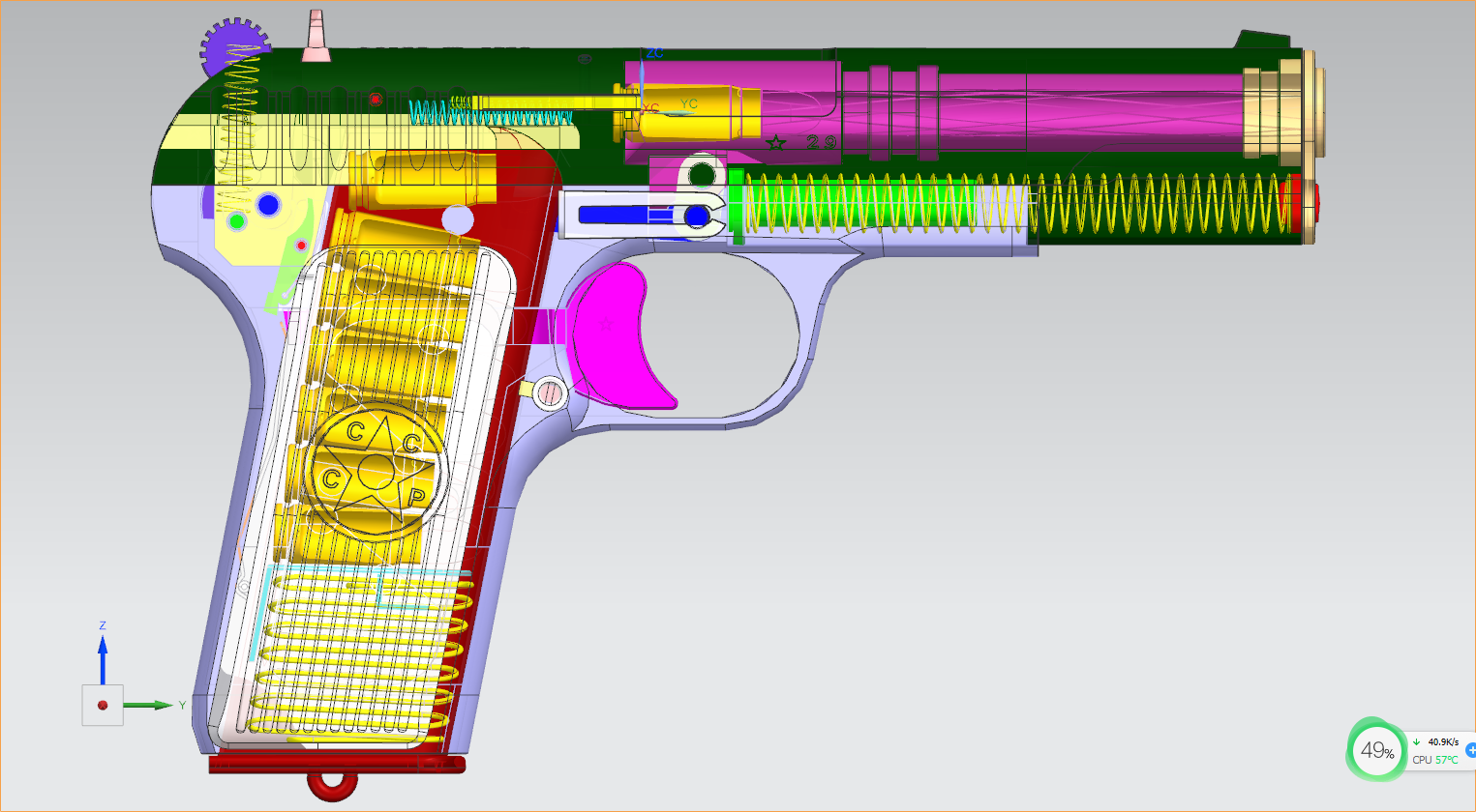 3Dmax Tokarev TT-33玩具枪模型机构