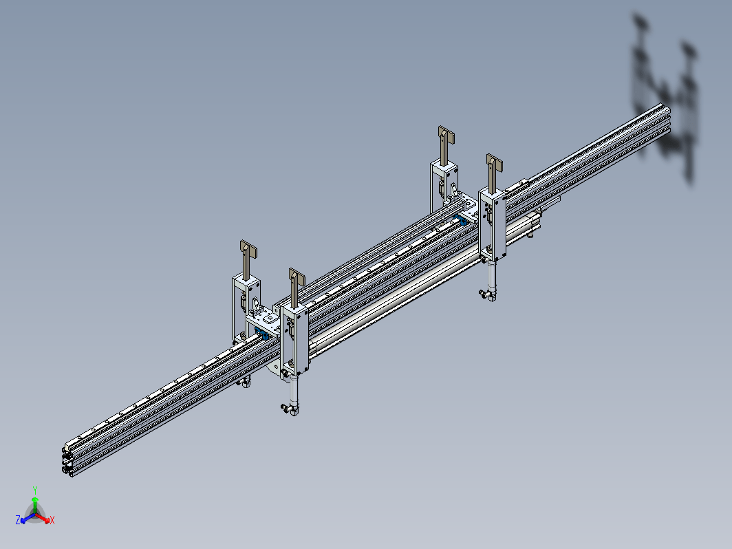 900mm行程步进梁机构