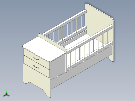 小婴儿床模型 baby bed缩略图