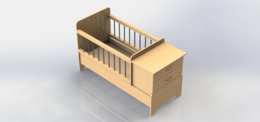 小婴儿床模型 baby bed缩略图
