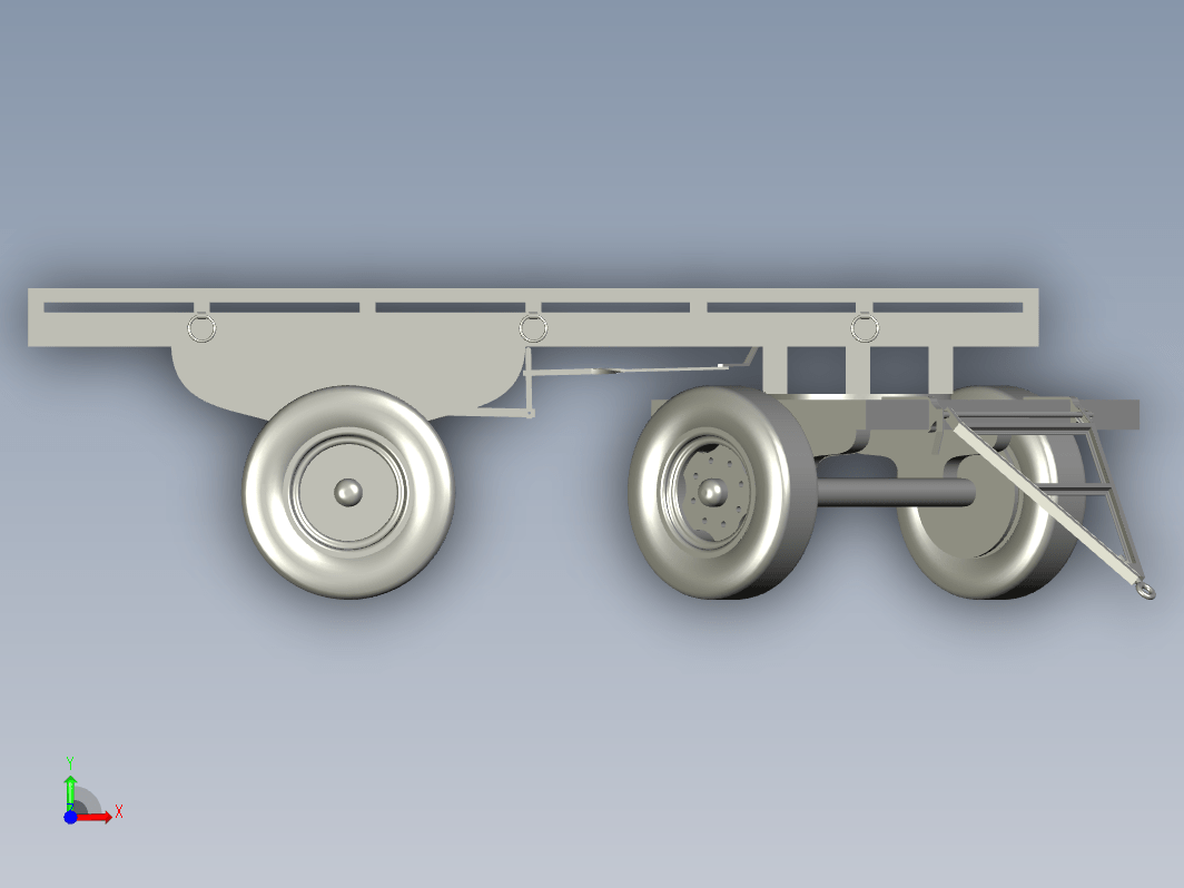 农用平板拖车设计三维