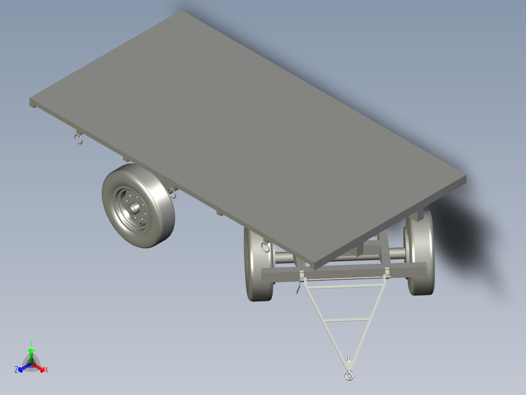 农用平板拖车设计三维