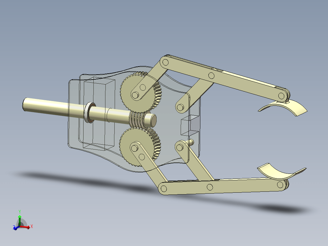蜗轮蜗杆机械手机械夹爪模型