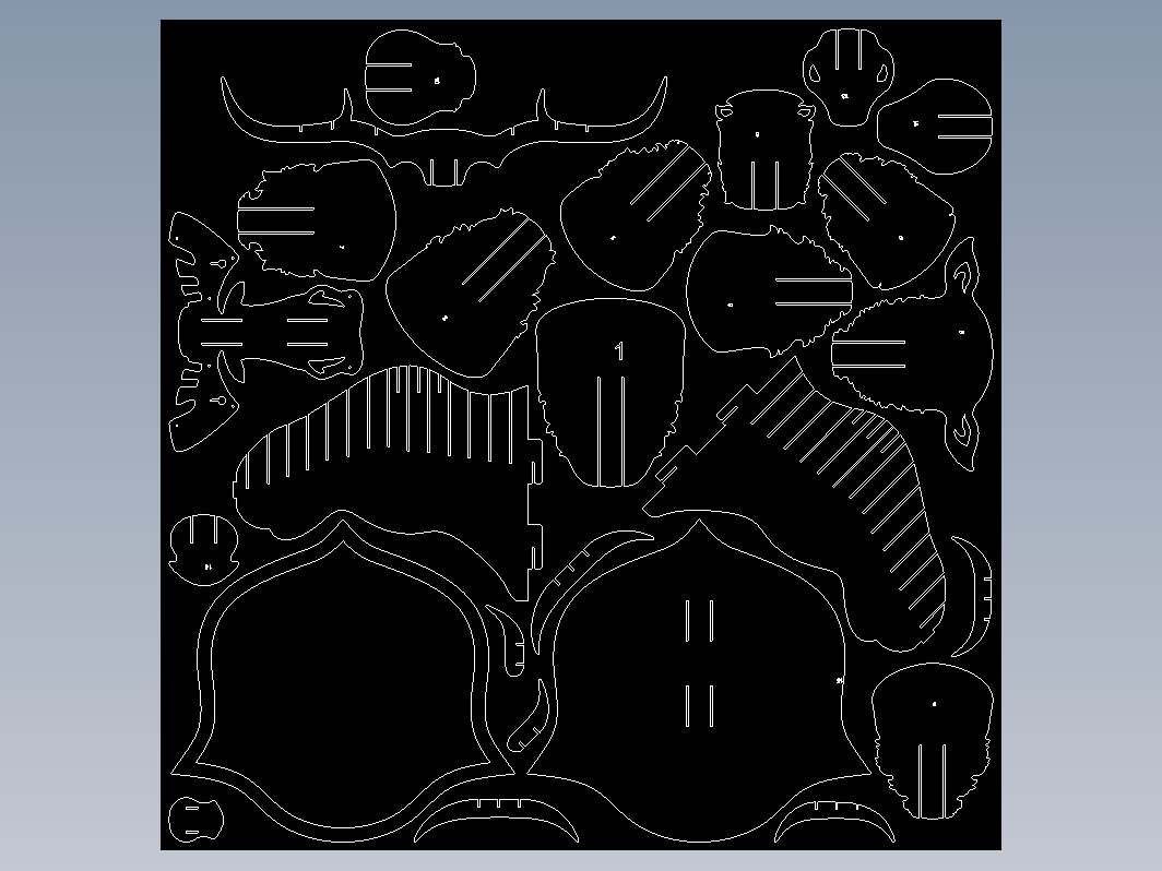 Alce驼鹿头拼装激光切割图纸