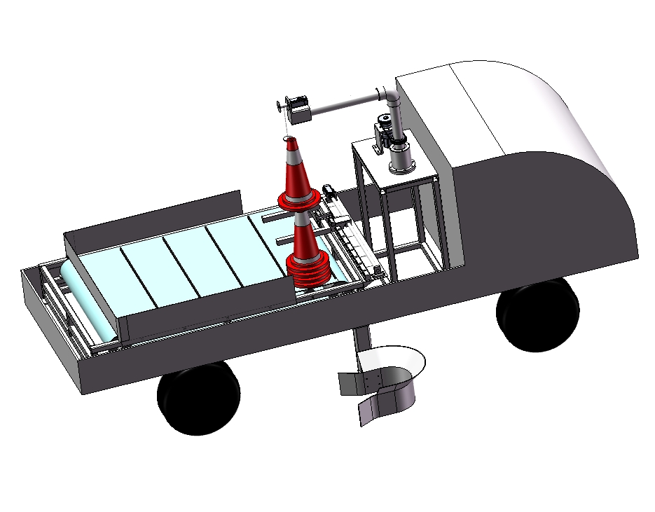 路锥摆放及回收装置三维SW2015带参+CAD+说明书