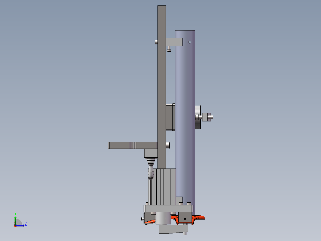 立柱气动焊接夹具设计3D+CAD工程图