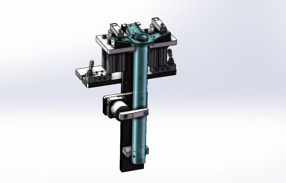 立柱气动焊接夹具设计3D+CAD工程图