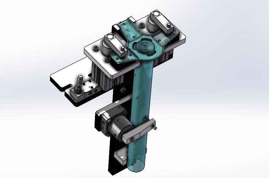 立柱气动焊接夹具设计3D+CAD工程图