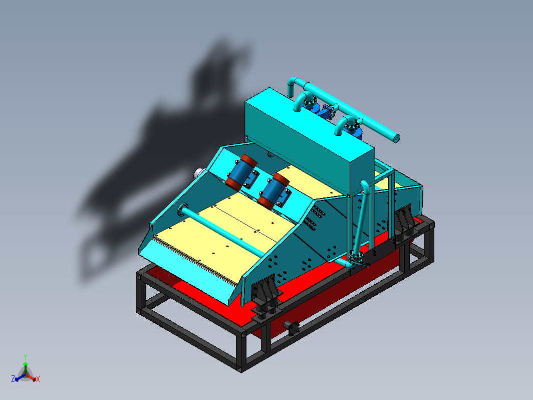 细沙回收脱水筛cad+sw