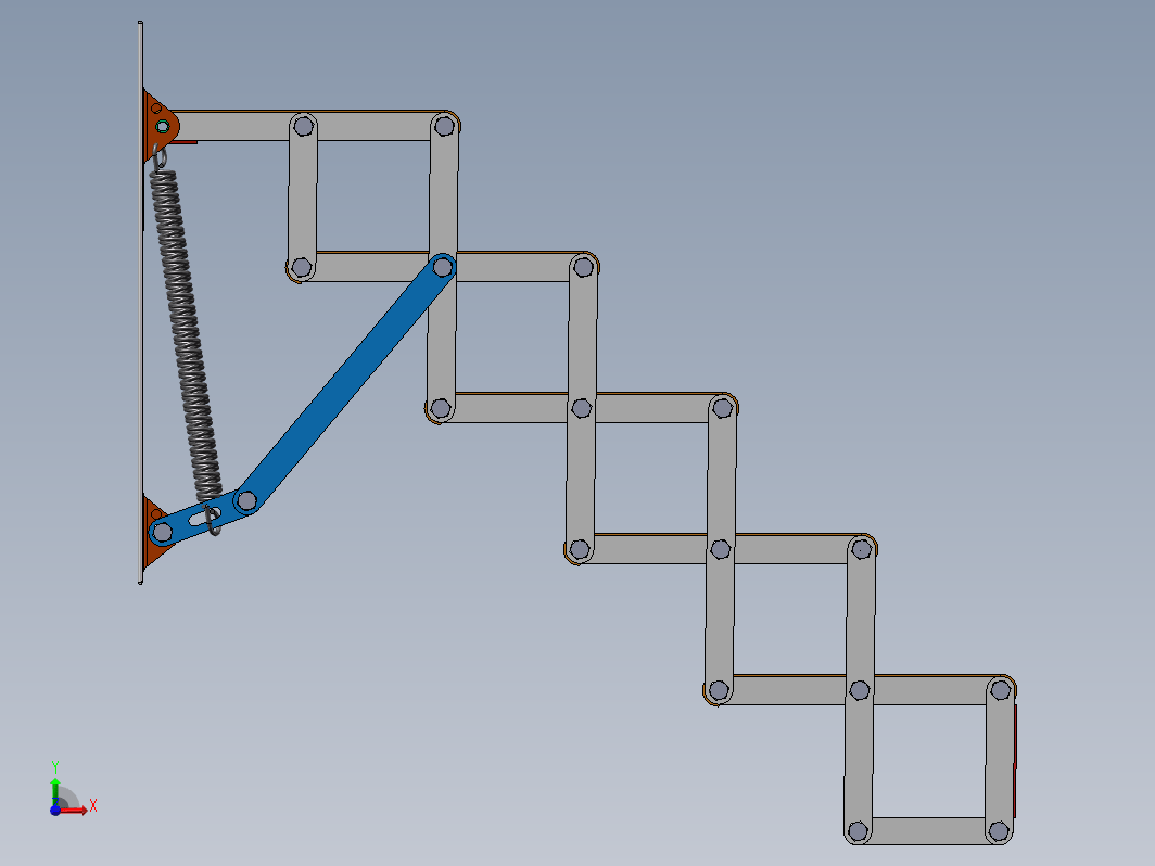 merdiven折叠阶梯结构3D图纸 Solidworks设计 附STEP