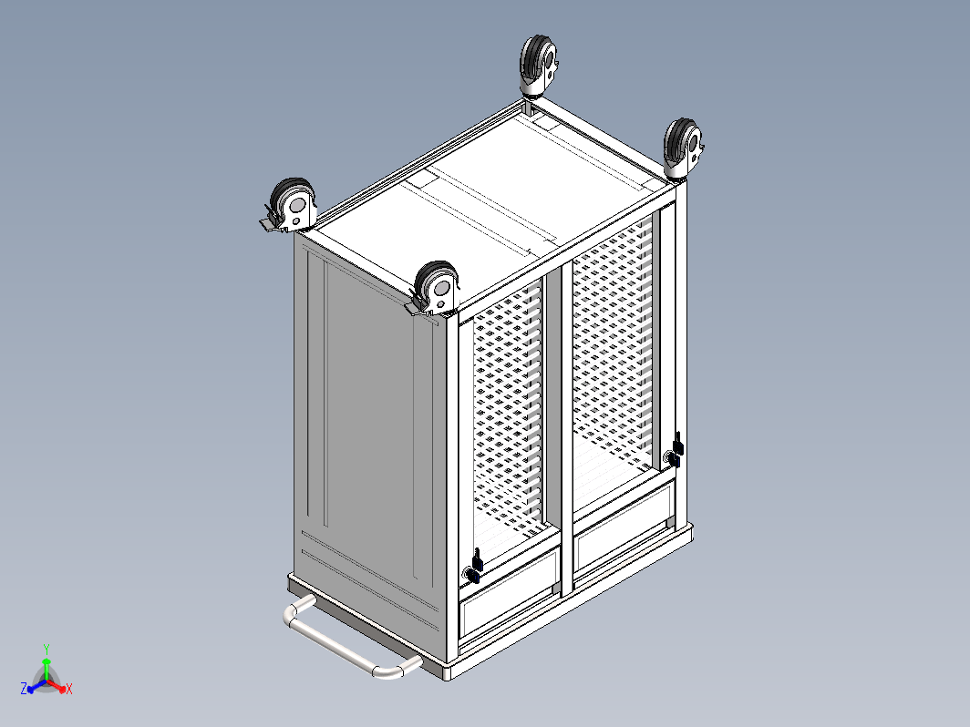 有锁抽屉柜体