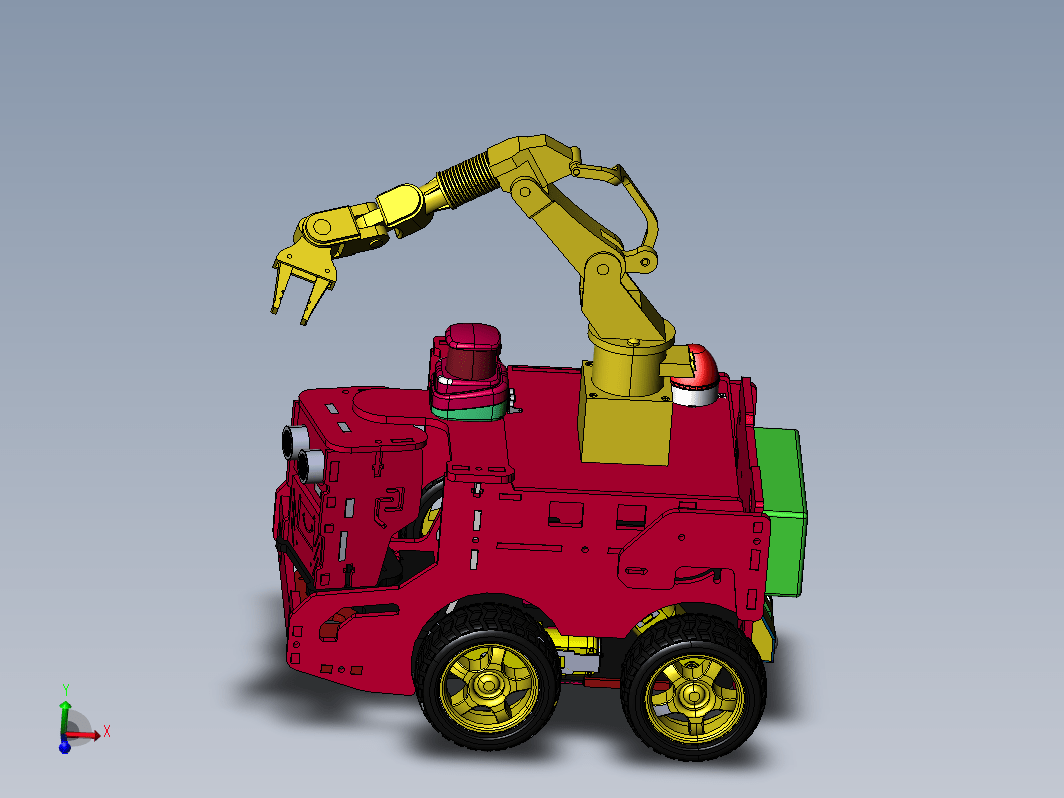 智能作业小车模型三维SW2020无参