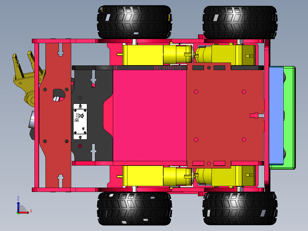 智能作业小车模型三维SW2020无参