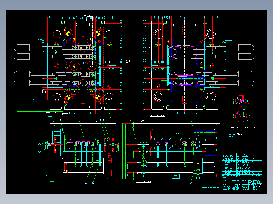 模具结构图—003包胶侧进胶