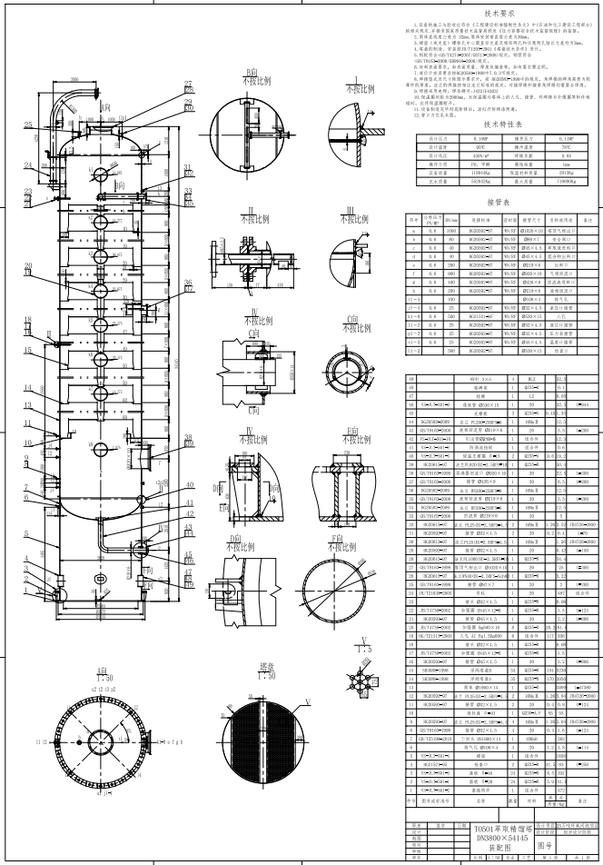 HPPO法250kta环氧丙烷工艺设计CAD+说明