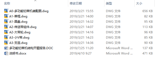 多功能切菜机结构设计CAD+说明缩略图