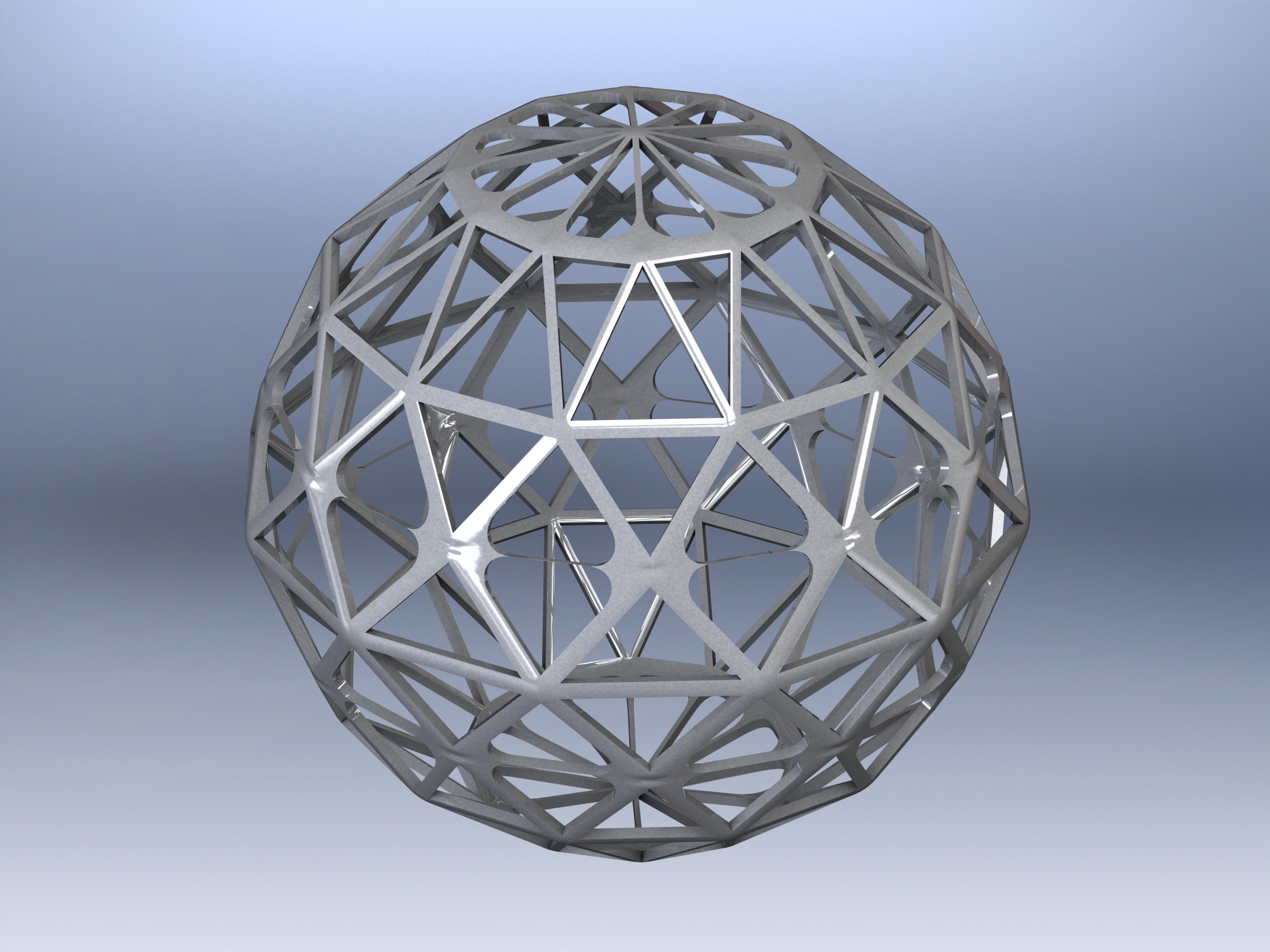 线框形状几何球体切割钻石 3D 打印模型