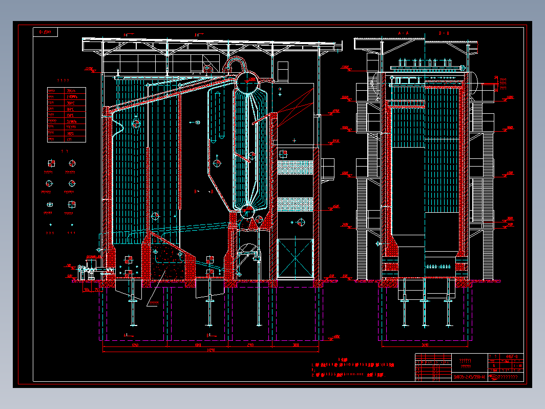 SHX35-2.45 350-AⅠ循环流化床锅炉图纸