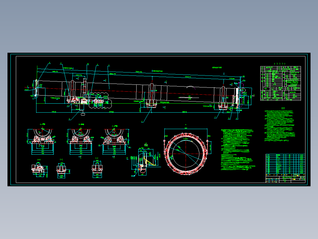 5.2×74m回转窑总图及基建图CAD